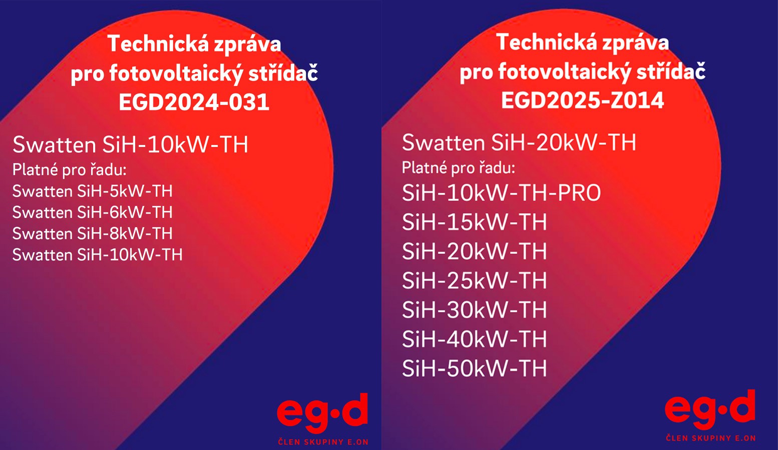 EG.D Officially lists Swatten's 5–50kW Three-Phase Hybrid Inverter for the Czech Storage Market.
